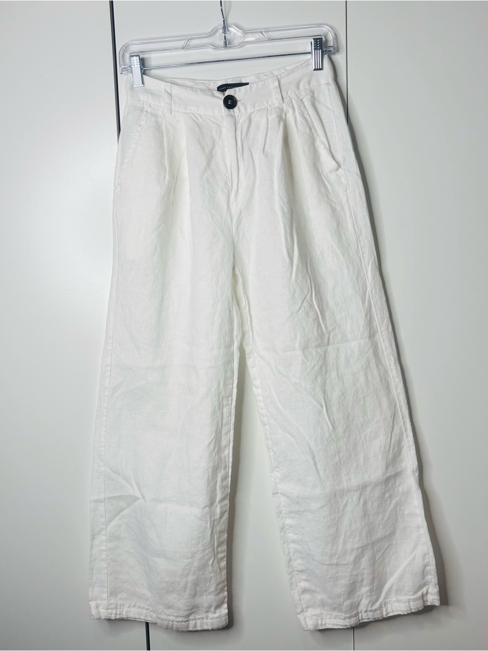 Classic White Wide-Leg  Pants